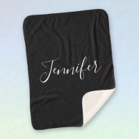 Seu nome | Script branco elegante em preto