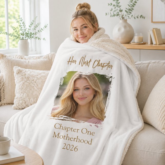 Cobertor Sherpa Seu Próximo Capítulo Mãe Foto Fleece (Criador carregado)