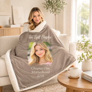 Cobertor Sherpa Seu Próximo Capítulo Mãe Foto Mocha Marrom