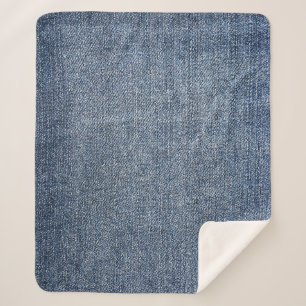 Cobertor Sherpa Shabby denim: textura azul de jeans
