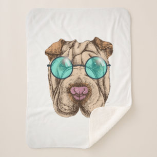 Cobertor Sherpa Sharpei nos óculos de sol