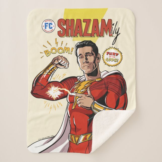 Cobertor Sherpa SHAZAM! Fury of the Gods | Cobrir SHAZAMily Comic (Frente)