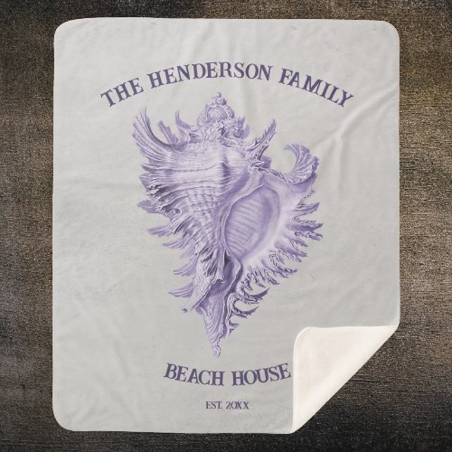 Cobertor Sherpa Shell Sherpa Blanket (Purple Conch Shell Personalized Sherpa Blanket)