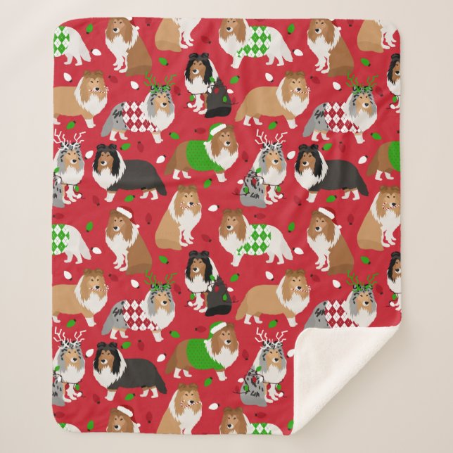 Cobertor Sherpa Sheltie Shetland Sheepdog (Frente)