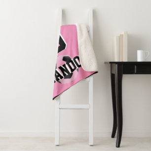 Cobertor Sherpa Sherpa Blanke Futebol rosa-preto branco