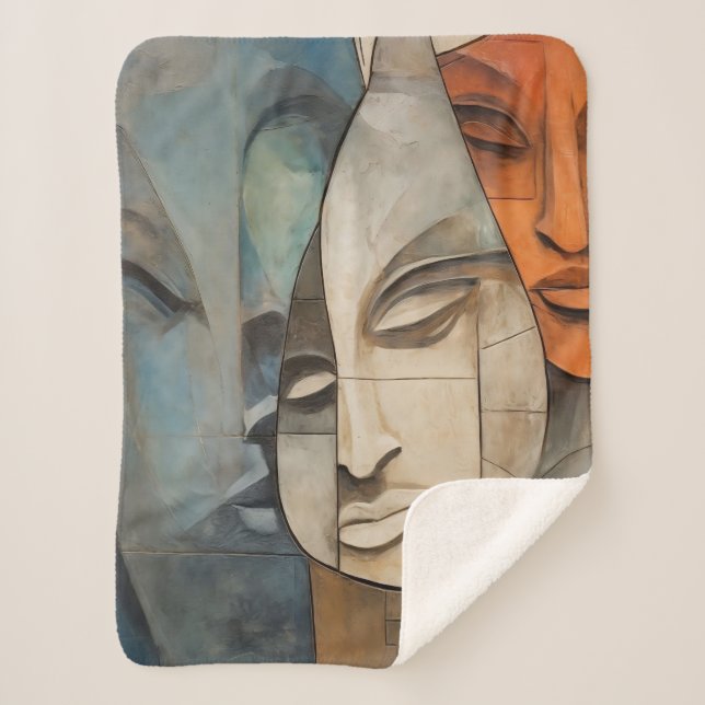 Cobertor Sherpa Sherpa Blanket Abstrato Sorrow Art (Frente)