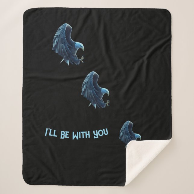 Cobertor Sherpa Sherpa Blanket Bald Eagle Heart Connection Loyalty (Frente)