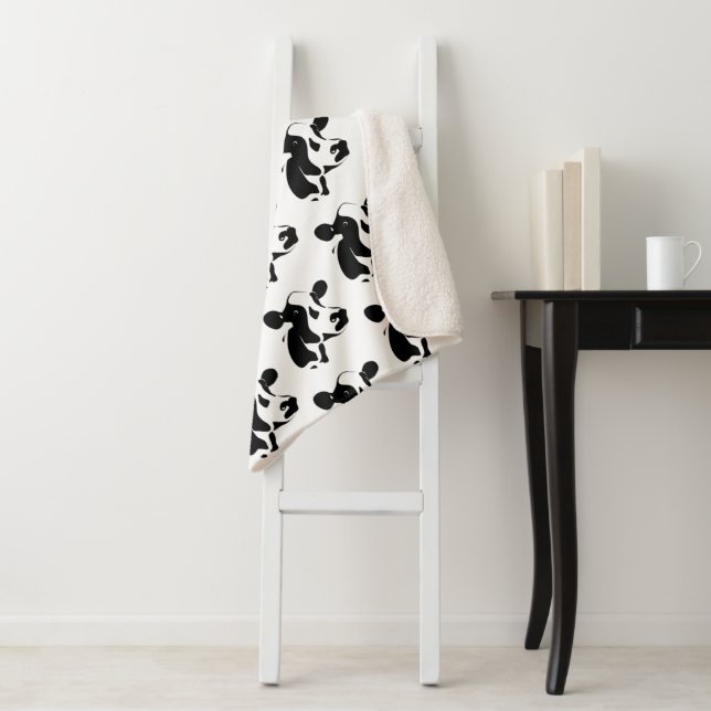 Cobertor Sherpa Sherpa Blanket-Black e White Cow (In Situ)