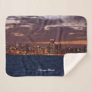 Cobertor Sherpa Sherpa blanket de Chicago Skyline