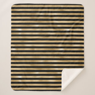 Cobertor Sherpa Sherpa Blanket, Dourado e preto