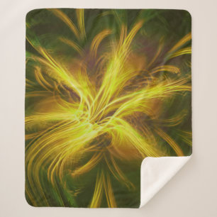 Cobertor Sherpa Sherpa Blanket Flor Amarelo Fractal