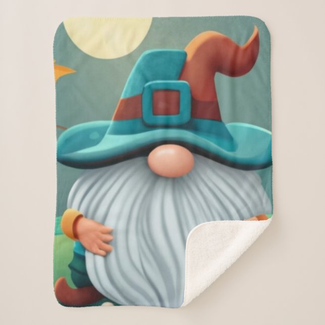 Cobertor Sherpa Sherpa Blanket Gnome Fall, Fall Sherpa Throw (Frente)