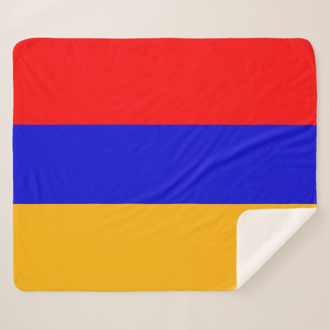 Cobertor Sherpa Sherpa Blanket Patriótico com bandeira armênia (Frente (Horizontal))
