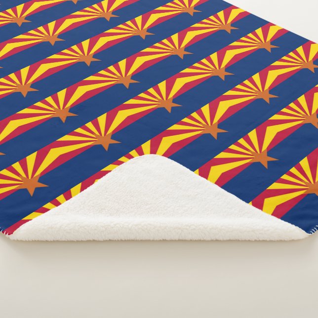 Cobertor Sherpa Sherpa Blanket Patriótico com bandeira da Arizona (3/4)