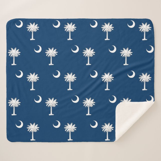 Cobertor Sherpa Sherpa Blanket Patriótico com bandeira da Carolina (Frente (Horizontal))