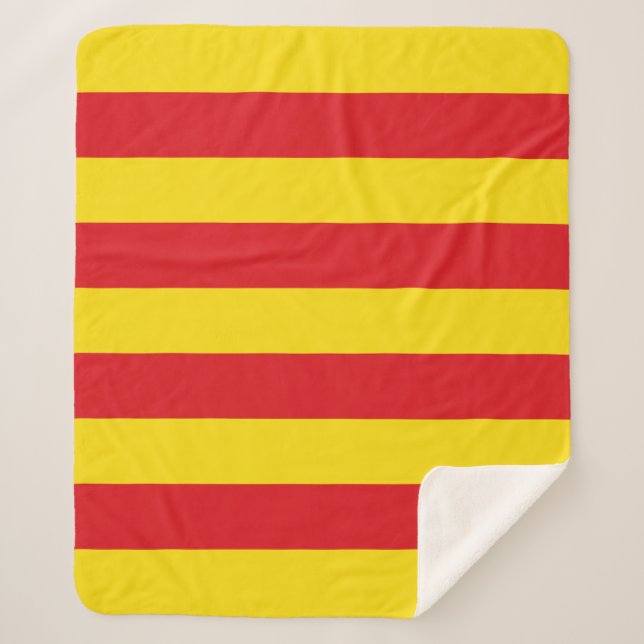Cobertor Sherpa Sherpa Blanket Patriótico com bandeira da Catalunh (Frente)