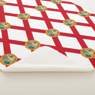 Cobertor Sherpa Sherpa Blanket Patriótico com bandeira da Flórid