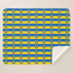 Cobertor Sherpa Sherpa Blanket Patriótico com bandeira da Ucrânia