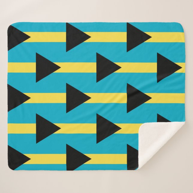 Cobertor Sherpa Sherpa Blanket Patriótico com bandeira das Bahamas (Frente (Horizontal))