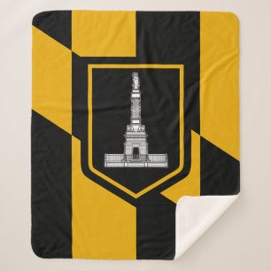 Cobertor Sherpa Sherpa Blanket Patriótico com bandeira de Baltimo