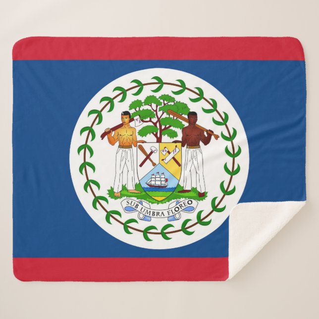 Cobertor Sherpa Sherpa Blanket Patriótico com bandeira de Belize (Frente (Horizontal))