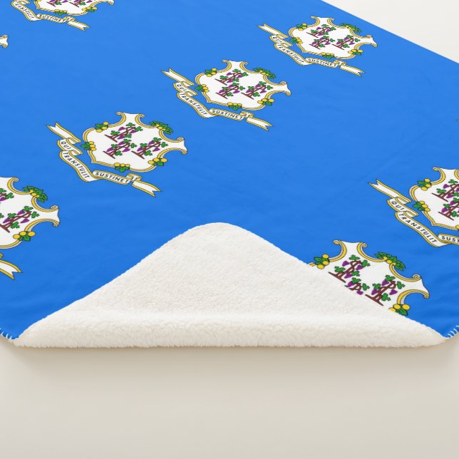 Cobertor Sherpa Sherpa Blanket Patriótico com bandeira de Connecti (3/4)