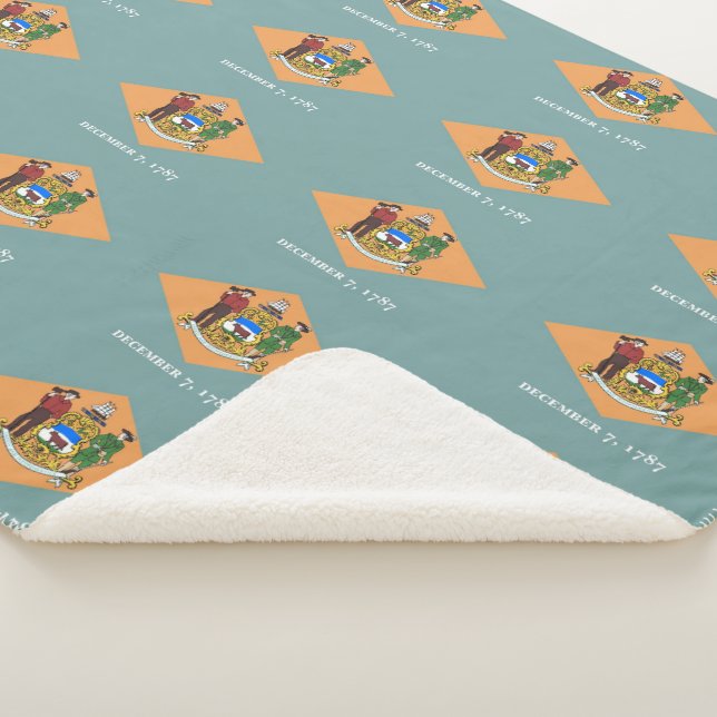 Cobertor Sherpa Sherpa Blanket Patriótico com bandeira de Delaware (3/4)