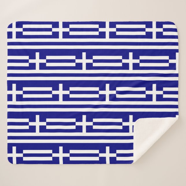 Cobertor Sherpa Sherpa Blanket Patriótico com bandeira de Grécia (Frente (Horizontal))
