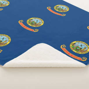 Cobertor Sherpa Sherpa Blanket Patriótico com bandeira de Idaho