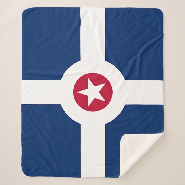 Cobertor Sherpa Sherpa Blanket Patriótico com bandeira de Indianáp (Frente)