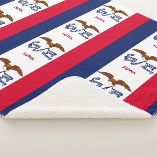 Cobertor Sherpa Sherpa Blanket Patriótico com bandeira de Iowa