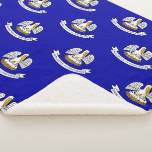 Cobertor Sherpa Sherpa Blanket Patriótico com bandeira de Louisian