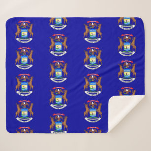 Cobertor Sherpa Sherpa Blanket Patriótico com bandeira de Michiga