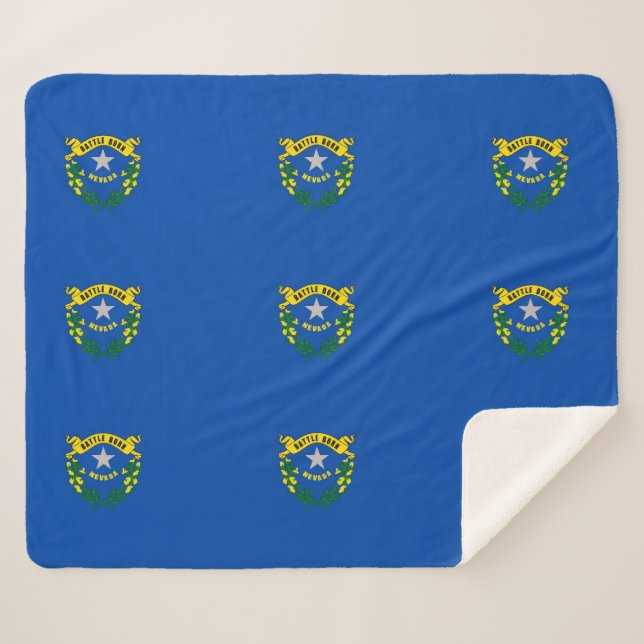 Cobertor Sherpa Sherpa Blanket Patriótico com bandeira de Nevada (Frente (Horizontal))