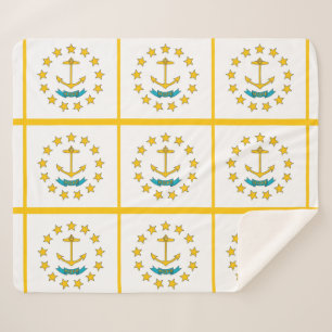 Cobertor Sherpa Sherpa Blanket Patriótico com bandeira de Rhode I