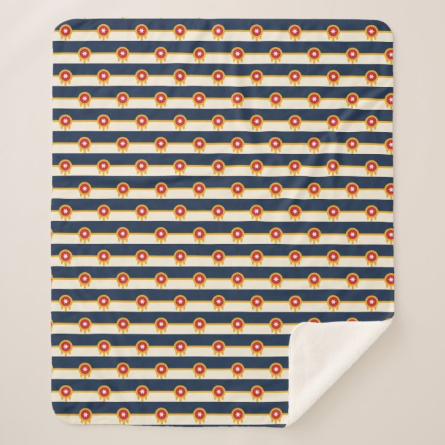 Cobertor Sherpa Sherpa Blanket Patriótico com bandeira de Tulsa (Frente)