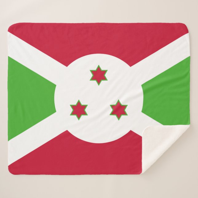 Cobertor Sherpa Sherpa Blanket Patriótico com bandeira do Burundi (Frente (Horizontal))