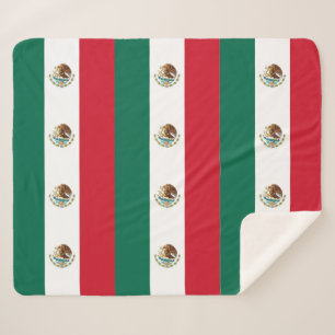 Cobertor Sherpa Sherpa Blanket Patriótico com bandeira do México
