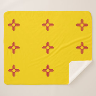 Cobertor Sherpa Sherpa Blanket Patriótico com bandeira do Novo Méx