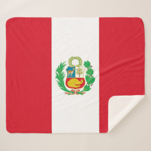 Cobertor Sherpa Sherpa Blanket Patriótico com bandeira do Peru