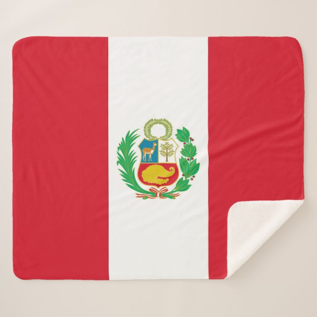 Cobertor Sherpa Sherpa Blanket Patriótico com bandeira do Peru (Frente (Horizontal))