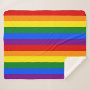 Cobertor Sherpa Sherpa Blanket Patriótico com bandeira LGBT
