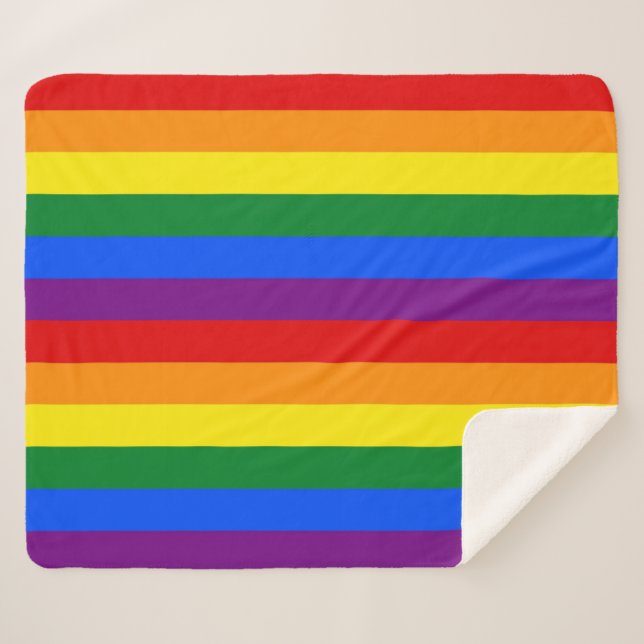 Cobertor Sherpa Sherpa Blanket Patriótico com bandeira LGBT (Frente (Horizontal))