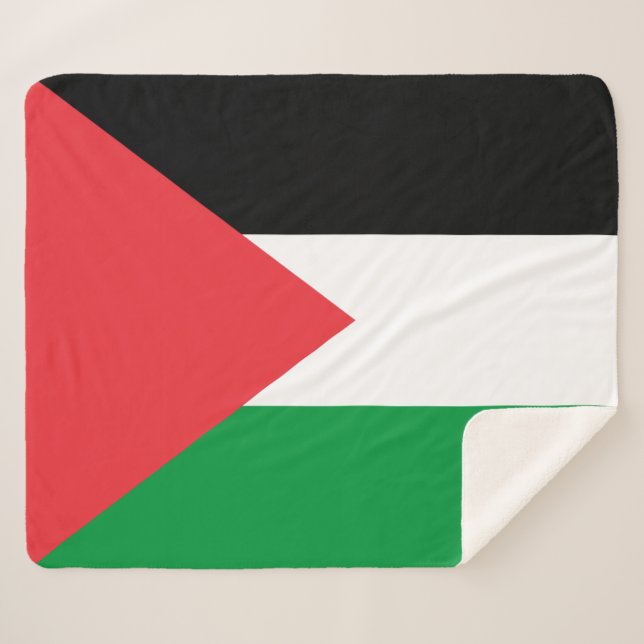 Cobertor Sherpa Sherpa Blanket Patriótico com bandeira Palestina (Frente (Horizontal))