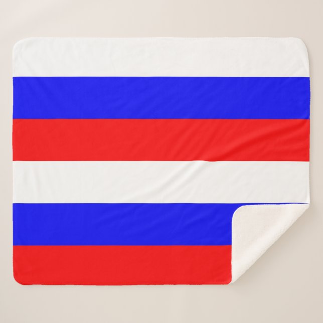 Cobertor Sherpa Sherpa Blanket Patriótico com bandeira russa (Frente (Horizontal))