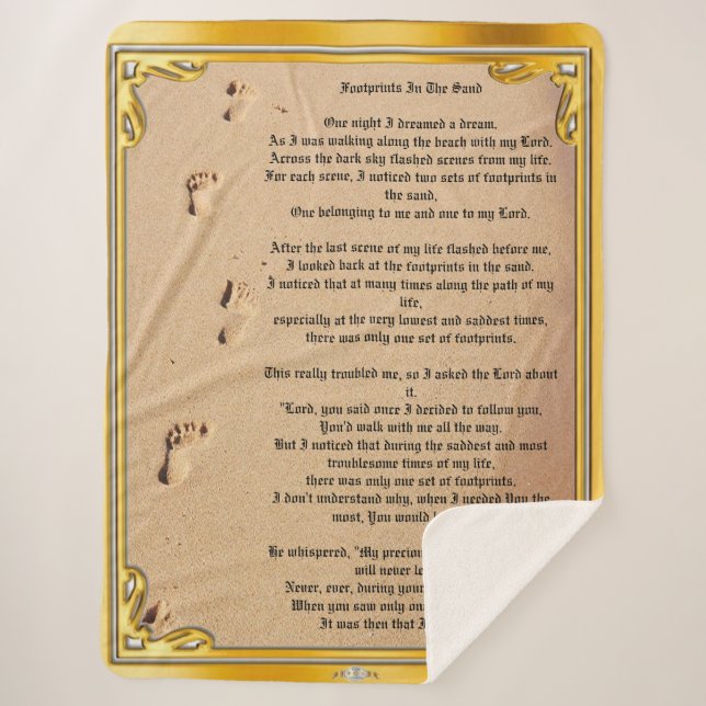 Cobertor Sherpa Sherpa Blanket Pegadas na areia  (Frente)