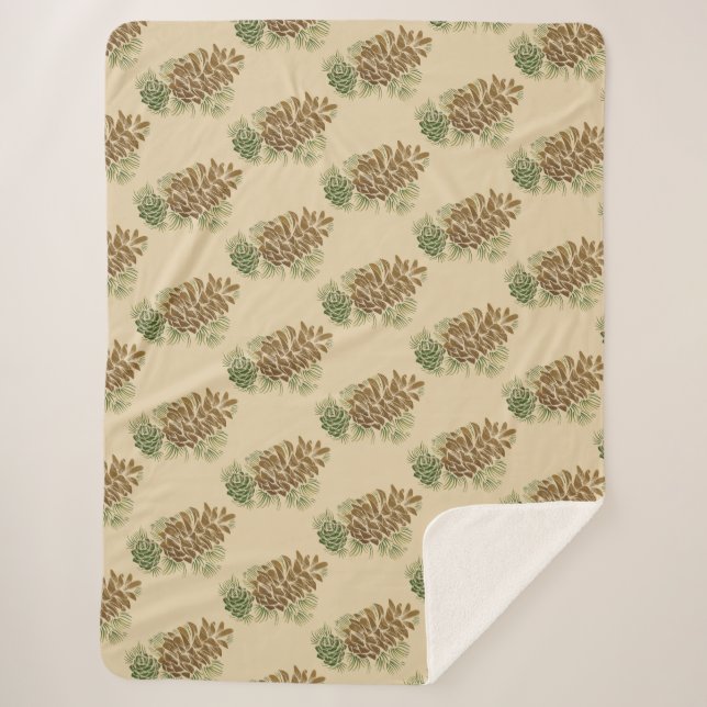 Cobertor Sherpa Sherpa Blanket-Pine Cones (Frente)