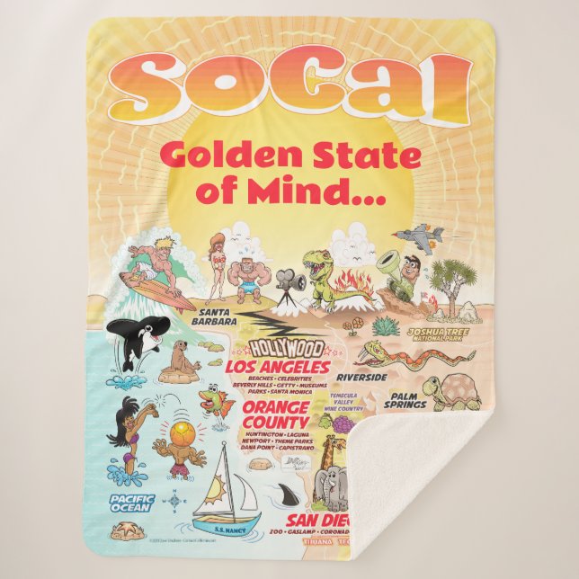Cobertor Sherpa Sherpa Blanket SoCal Personalizável (Frente)