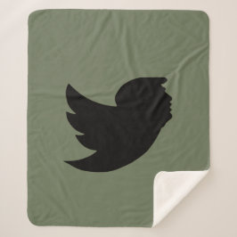COBERTOR SHERPA SHERPA BLANKET - T DESIGN DE AVES - VERDE/PRETO