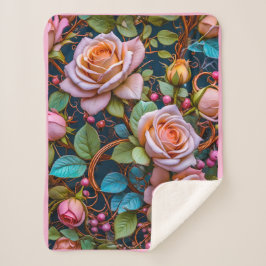 Cobertor Sherpa Sherpa Blanket (Vintage Roses)